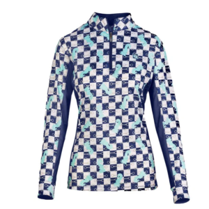 ROMFH Printed LS Sunshirt - Aqua Knights/Aegean Blu