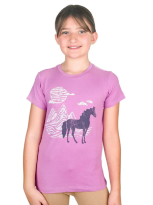 Equistar Kids Short Sleeve Tshirt Grape Horse Print - 20% Off
