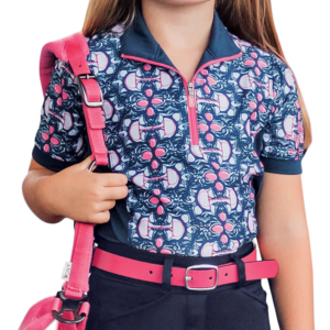 ROMFH Kids Printed Sun Shirt - Lily Bits Juicy Pink/Navy