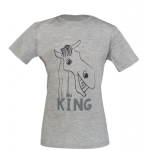 HKM Kids King Tshirt - Grey Smiling Horse