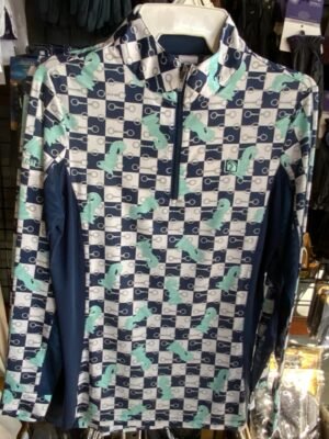 ROMFH Printed LS Sunshirt - Aqua Knights/Aegean Blu