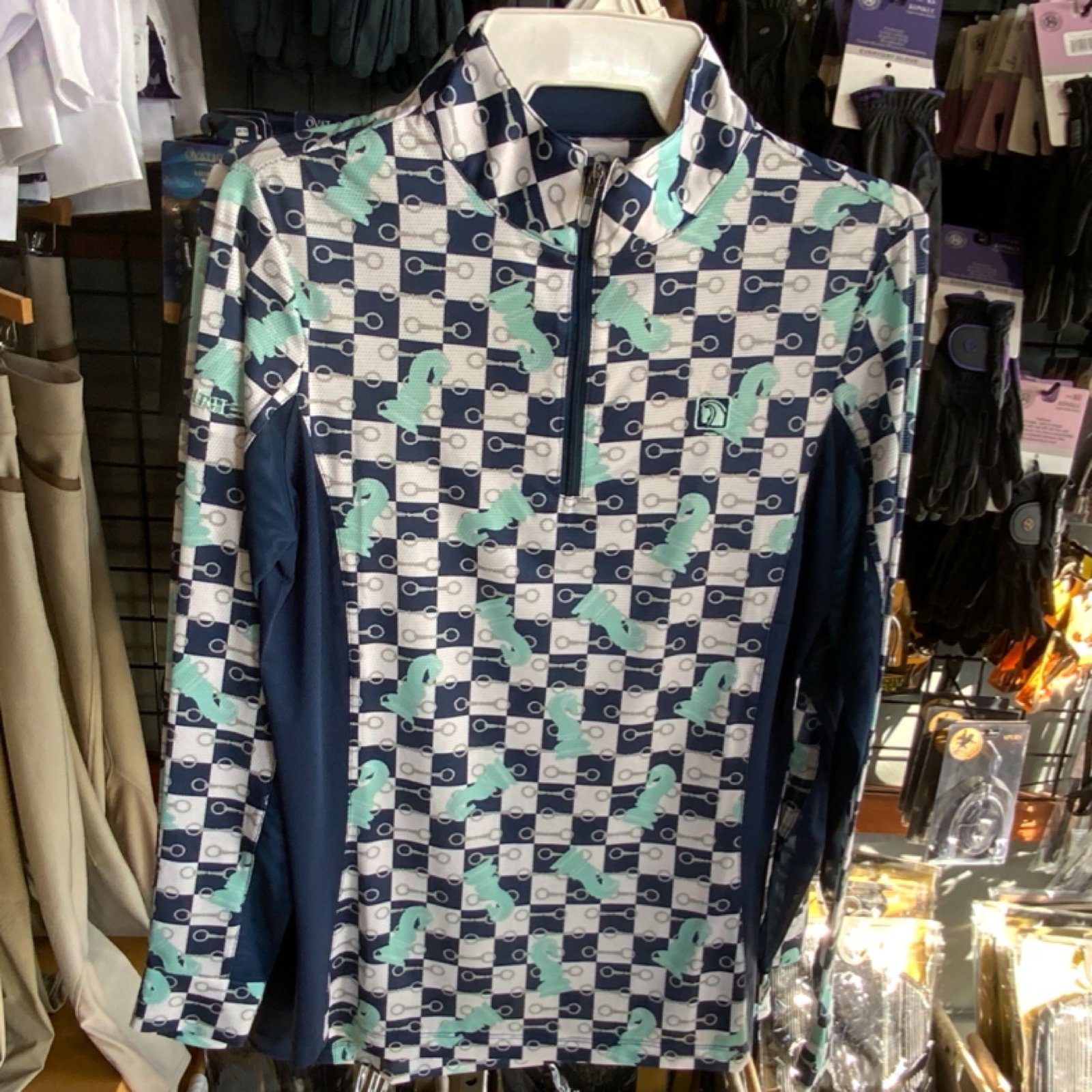 ROMFH Printed LS Sunshirt - Aqua Knights/Aegean Blu