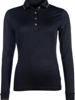 HKM Poloshirt Rosegold Glamour LS - Deep Blue/Rosegold
