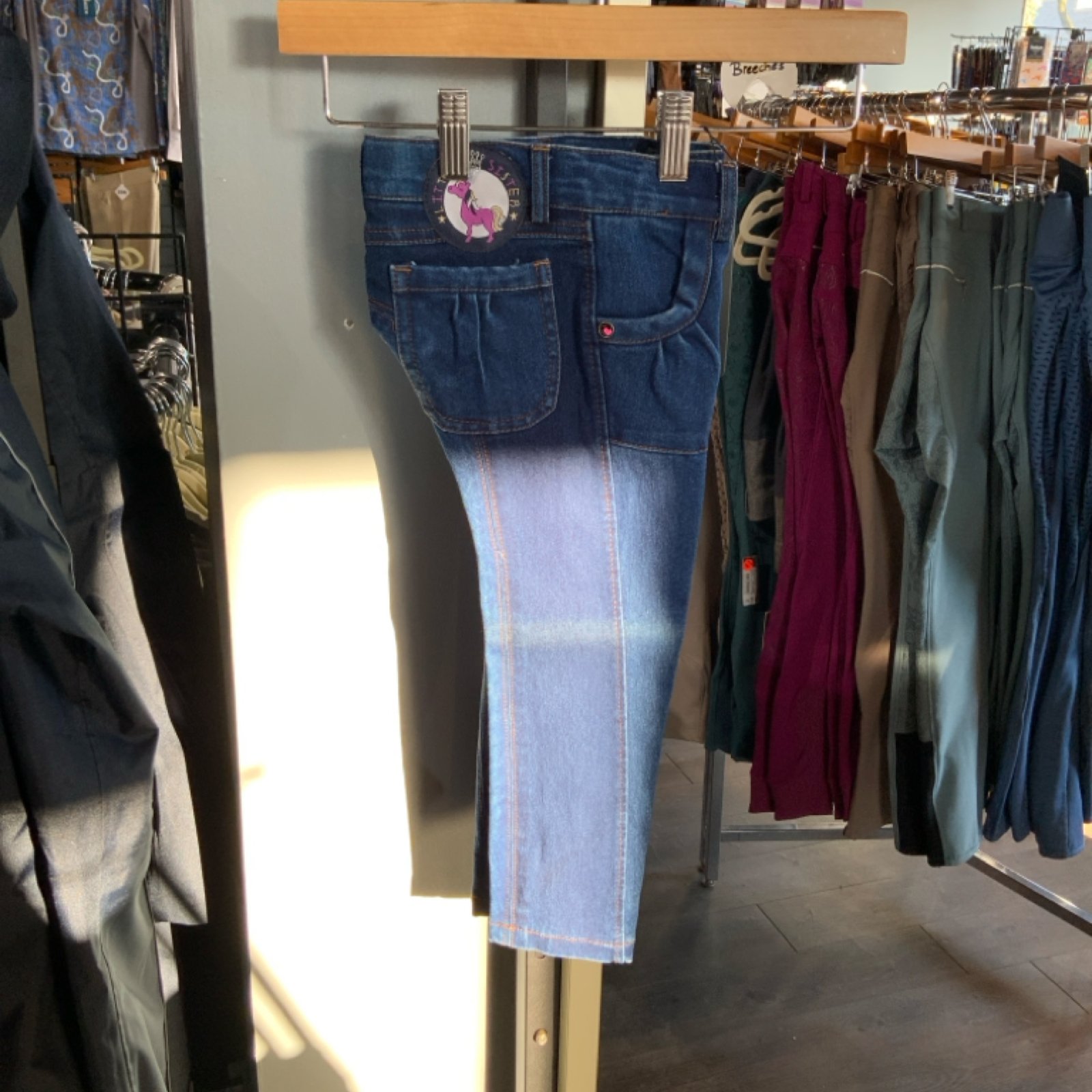 HKM Kids Bellamonte Horses S. Knee Patch Jean Breeches - Image 4