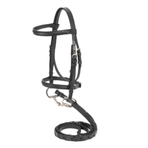 Camelot Plain Raised Snaffle Bridle Cob Black