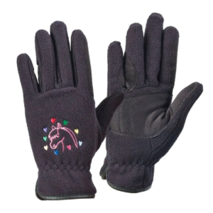 Equistar Kids Horse & Heart Fleece Gloves