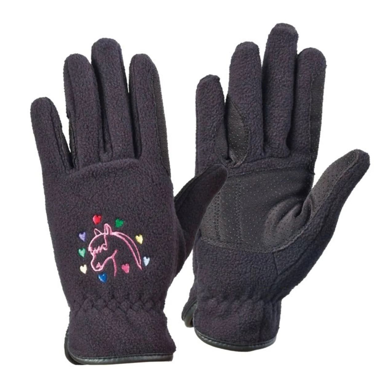 Equistar Kids Horse & Heart Fleece Gloves