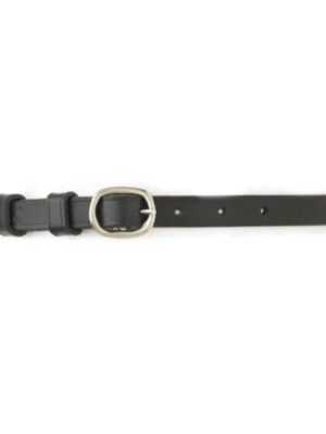 Camelot Ladies Round Buckle Black Spur Straps 1/2x18