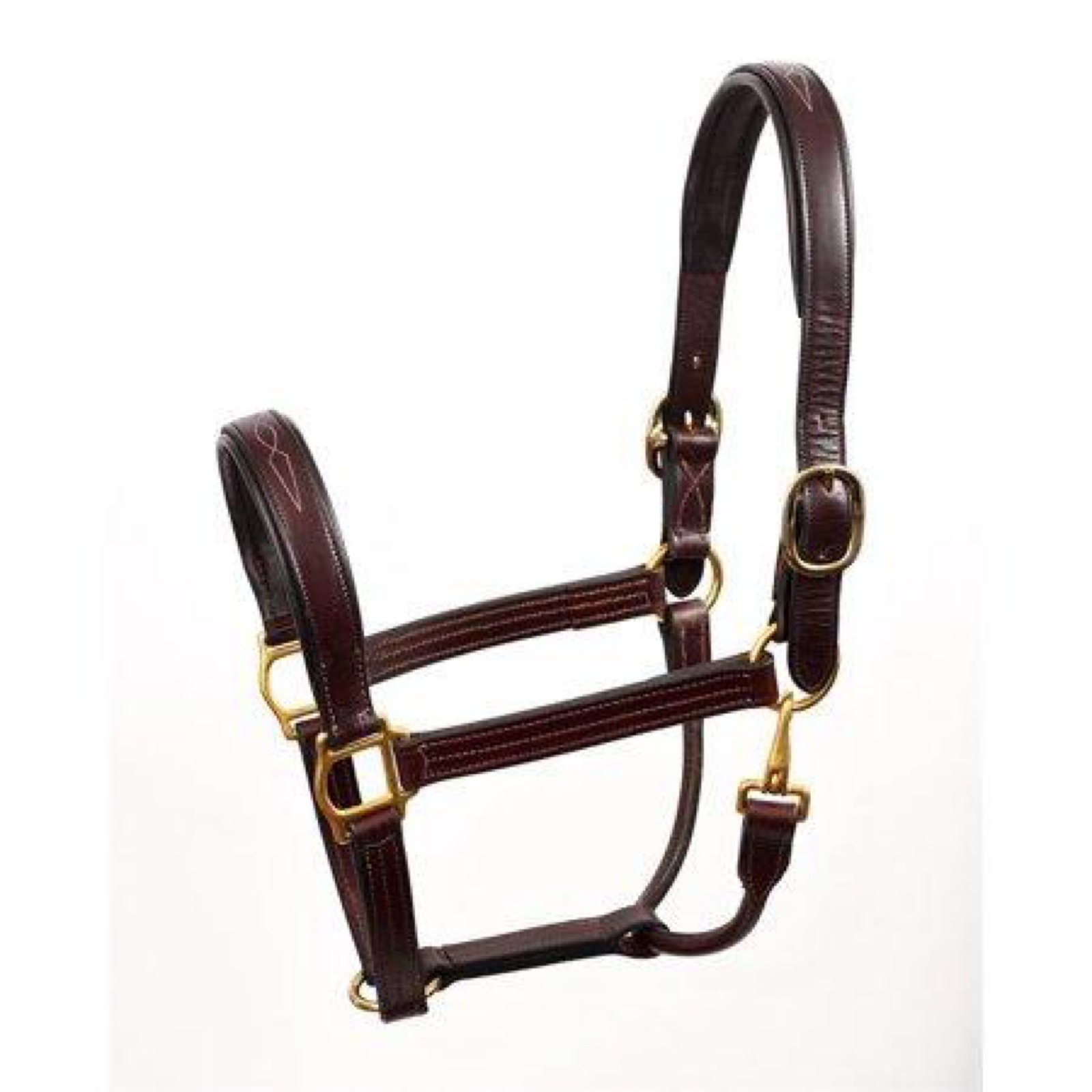 Perris Fancy Stitched Horse Leather Halter (Havana) - Cob