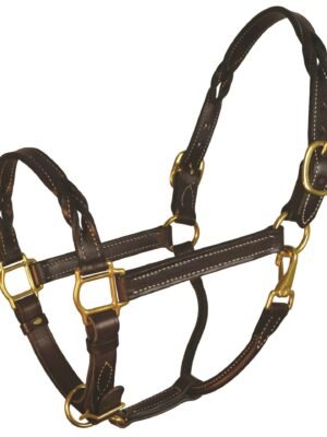 Perri's Leather Twisted Leather Halter, Havana