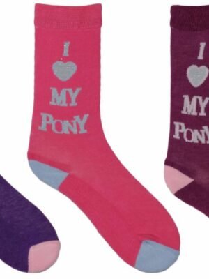 TuffRider Children S I Love My Pony 3 Pack Socks