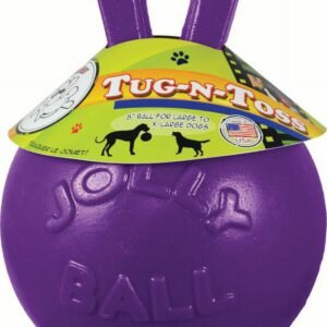 Jolly Pets Tug-N-Toss Heavy Duty Dog Toy Ball with Handle, 10 Inches/X-Large