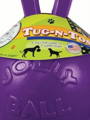 Jolly Pets Tug-N-Toss Heavy Duty Dog Toy Ball with Handle, 10 Inches/X-Large