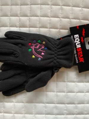 Equistar Kids Horse & Heart Fleece Gloves