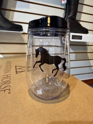Clear Acrylic Wine Tumbler - Lila Horse Design