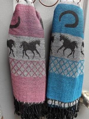 Awst Pashmina Scarves Horse & Horseshoe Design