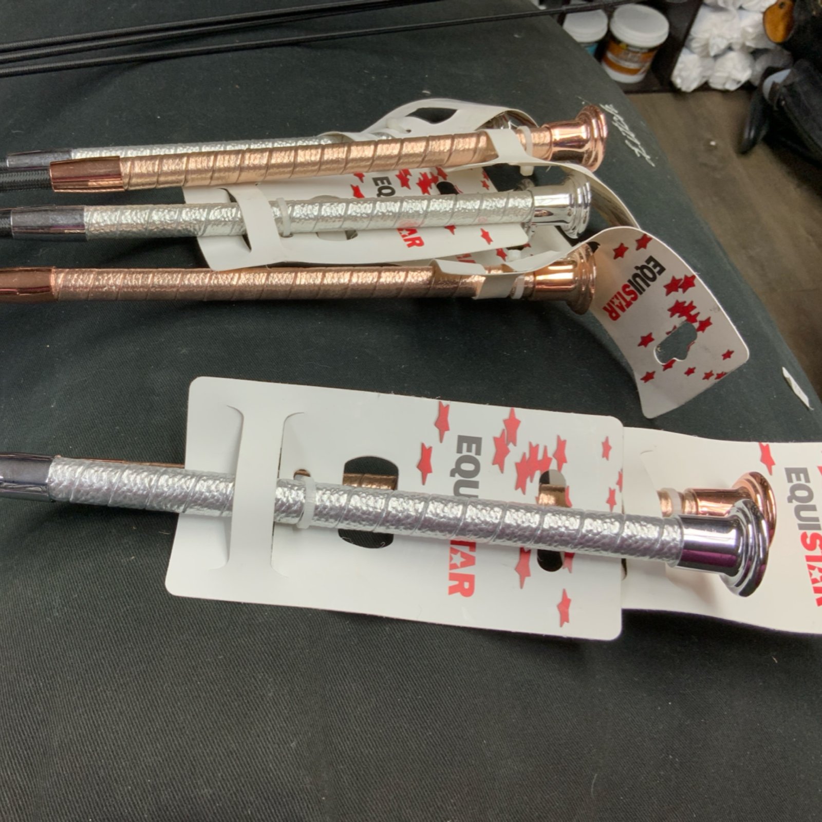 Equistar PVC Leather Grip Dressage Whip 39”