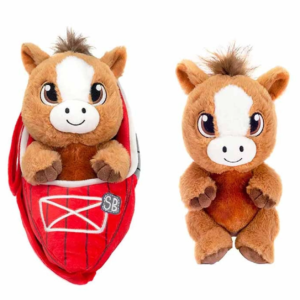 Plush Swaddle Horse w/clip Brown