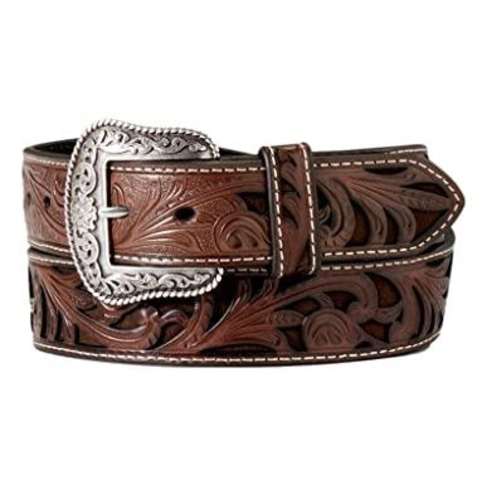 ARIAT Western Belt Womens Floral Embossed Leather