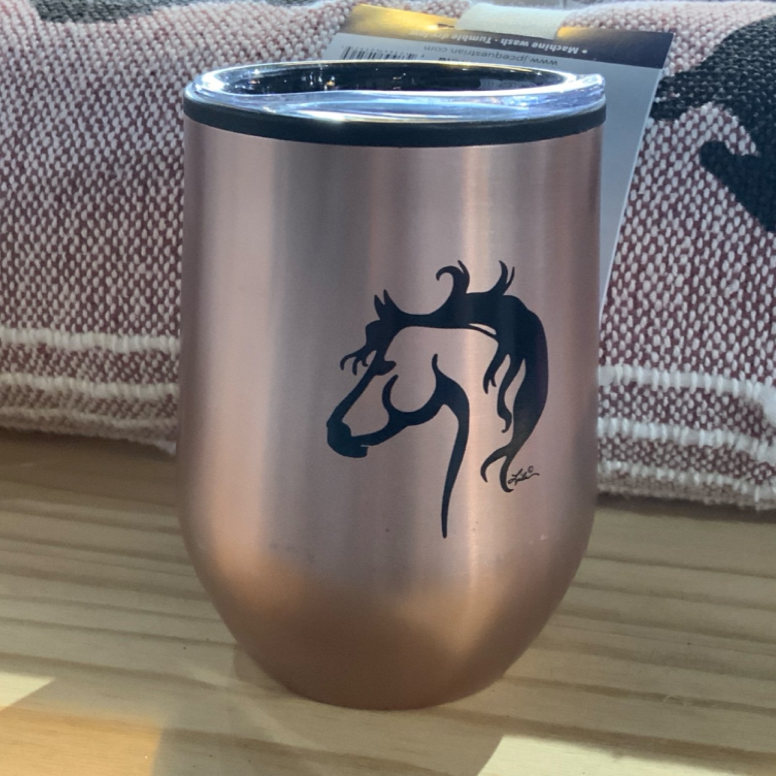 AWST Metallic Rose Gold Lila Wine Tumbler