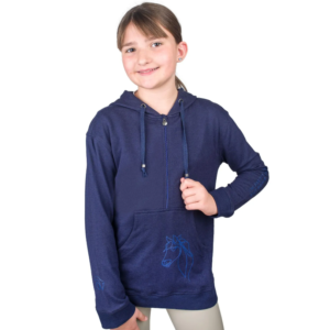 FRENCH TERRY GRAPHIC HOODIE KDS NAVY M