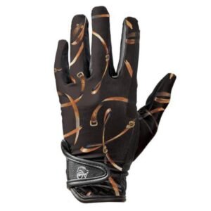 Ovation Cool Rider Gloves, Black Vintage Rein