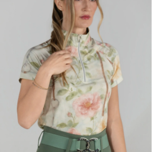 Dapplebay Vintage Floral 1/4 Zip Short Sleeve